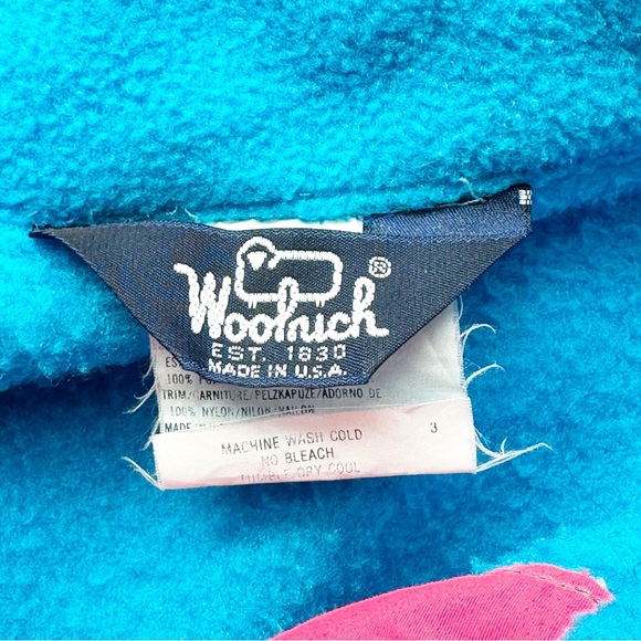 Woolrich Vintage Men’s Full Zip Fleece Jacket XL blue neon Made In USA - Picture 9 of 10